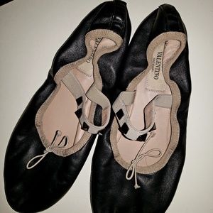 Valentino rockstud ballet slip ons